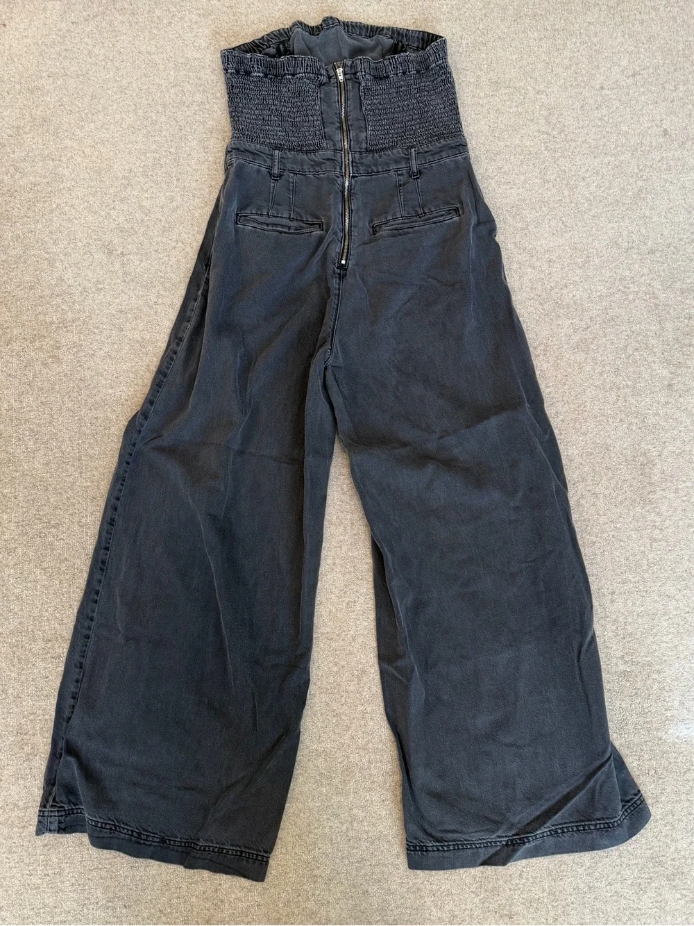 Pilcro skipper strapless crop wide leg jumpsuit
